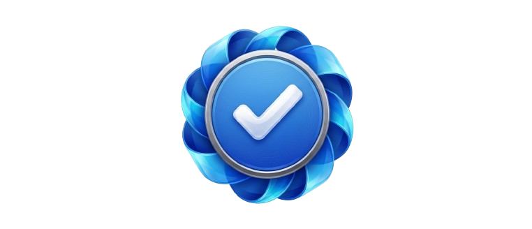 Símbolo de verificación azul